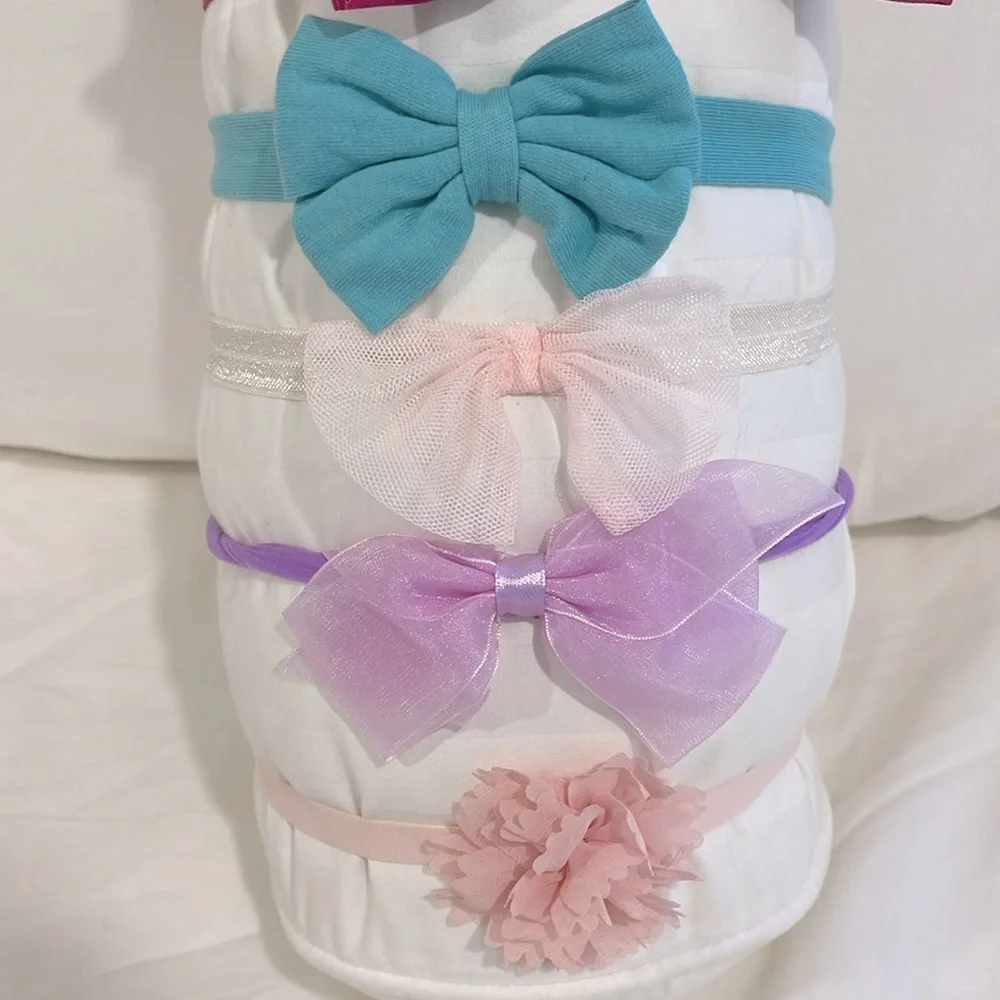 SET OF 8 BABY TO TODDLER BOW +1 FLOWER HEADBANDS SOME ARE GYMBOREE